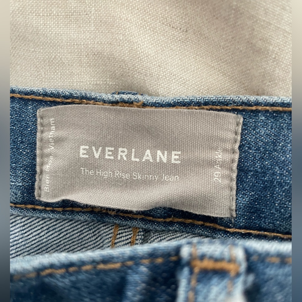 Everlane High Rise Skinny Blue Ankle Jean - Picture 4 of 7